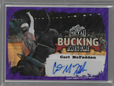 CORT MCFADDEN Leaf Metal PBR Professional Bull Riders Bucking Awesome Auto /15
