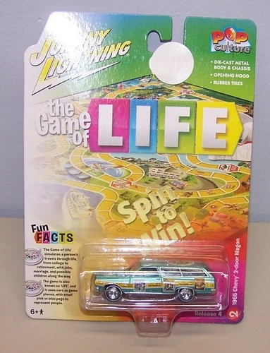 Johnny Lightning 1:64 Pop Culture 1965 Chevy Wagon Game Of Life Die-cast Car