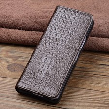 Retro Genuine Leather Magnetic Flip Case For Samsung Galaxy Z Fold 7 6 5 4 Cover