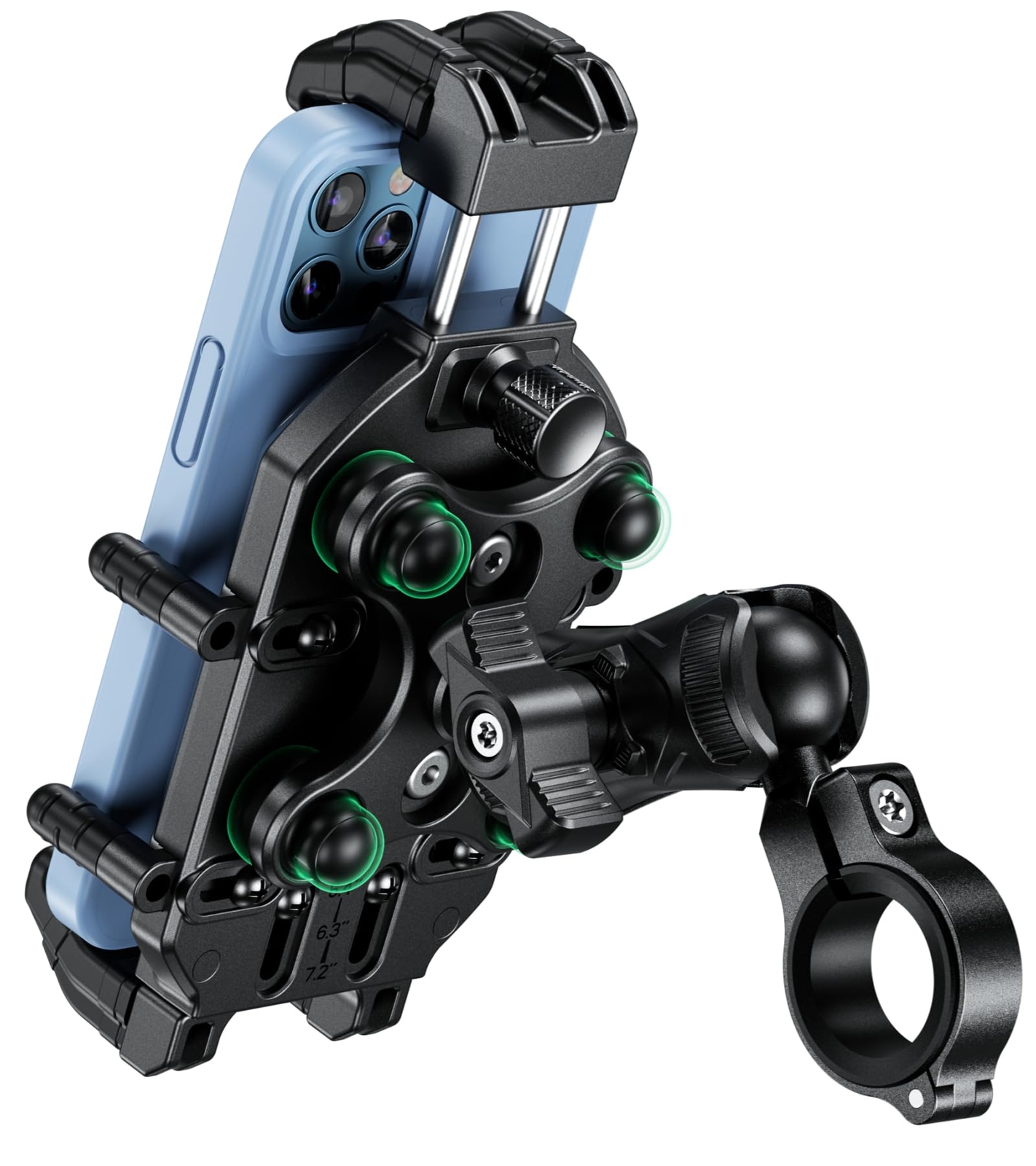 Motorcycle Phone Holder with Vibration Dampener & High-Speed Secure Lock, Ant...