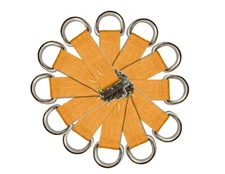 12 Pack 2"x6" E-Track Rope Tie Off Straps with D-Ring Orange Polyester WLL 1000