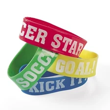 Silicone Soccer Big Band Bracelets (1 dz) 