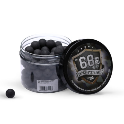 Rubberballs Cal. 68 Stahl / Gummigemisch 100 Stück