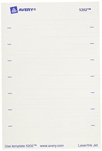 Etichette cartella stampa o scrittura Avery, 5202, 5/8"" x 3 1/2", bianco, confezione da 252 - Foto 1 di 1