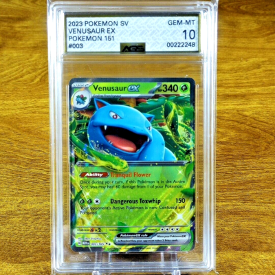 Pokemon SV 151 Venusaur EX 003/165 AGS Gem-MT 10 Full Holo Ultra