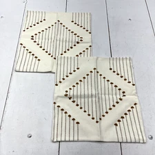 Lilepoy Brown Boho Throw 2 Pack Square Pillow Cases 18x18 NEW