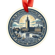 STOCKHOLM SWEDEN Skyline, Swedish Travel, Personalized Acrylic Ornament Gift