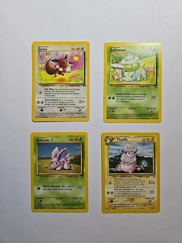 Pokemon /Vintage WOTC Lot of 4 Cards Eevee/ Bulbasaur
