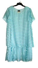 Vintage Lori Max Women’s Dress Light Blue Chiffon Lined Relaxed Fit USA Size B2