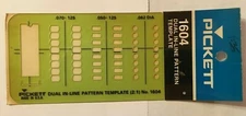 NOS Pickett Chartpak 1604 Dual In-Line Pattern Template - Ratio 2:1 - FREE SHIP!