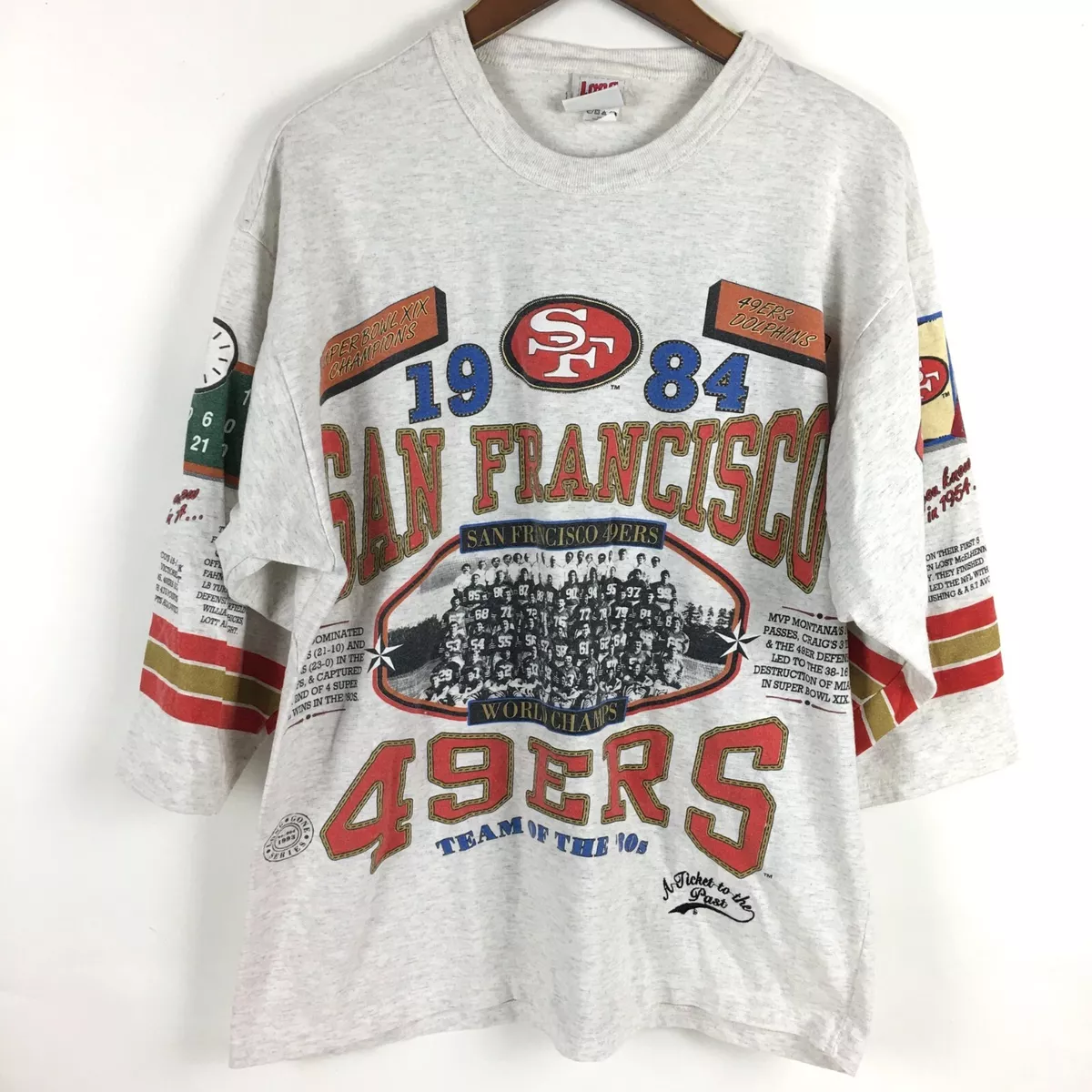 Vintage Long Gone San Francisco 49ers Shirt Large All Over Print Single  Stitch