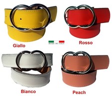Multicolor belt women belt faux leather 4cm belt width Made in Italy