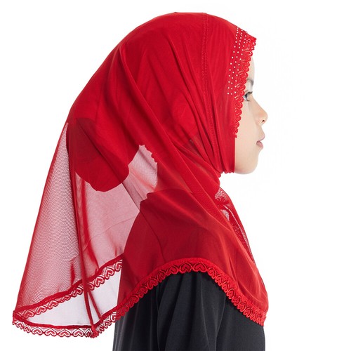 Instant Girls Kids Hijab One Piece Amira Turban Shawls Headwrap Islamic Scarves - Picture 15 of 68