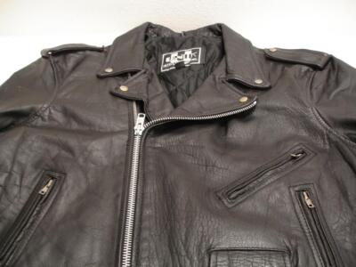 Men's 5XL 6XL 60 Unik Leather Black Classic Motorcycle