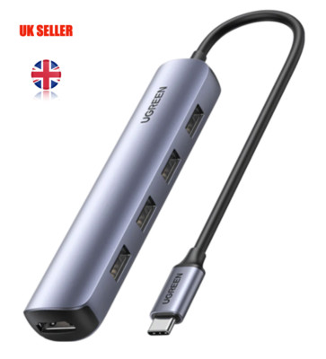 USB C Hub HDMI Adapter 5 IN 1 Thunderbolt Hub mit 4K HDMI, USB-A 3.0 Daten