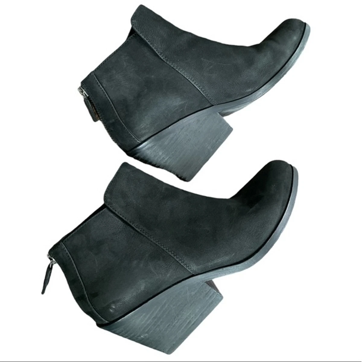 Eileen Fisher Black Suede Rear Zip Ankle Boots Booties Size 6.5 eBay