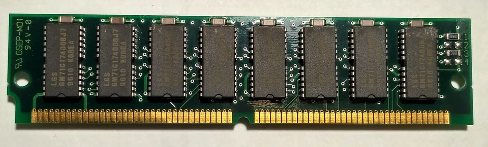 1pcs LG SEMICON E71042 16 MB MEMORY RAM 72-PIN SIMM GMM7364100 Gold Plated - Image 2 of 3