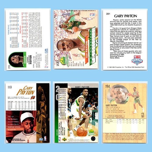 Lot of 6 Gary Payton Basketball Cards Sonics Bucks Lakers Celtics Heat HOF - Picture 2 of 2