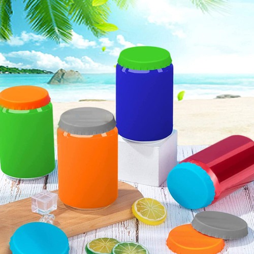 6PCS Silicone Soda Can Saver Lid Soda Can Covers for Beer Can Drink Covers AL - Picture 3 of 19