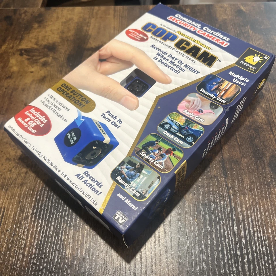 Mini câmera de segurança Atomic Beam Cop Cam por BulbHead Body Cam Dash Cam com clipe - Imagem 2 de 4