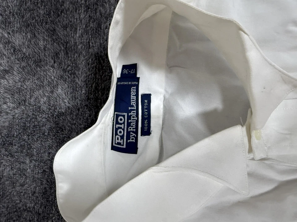 Polo by Ralph Lauren Shirt Mens 15.5 36 White Polo Bear Tuxedo Embroidered - Image 3 of 4