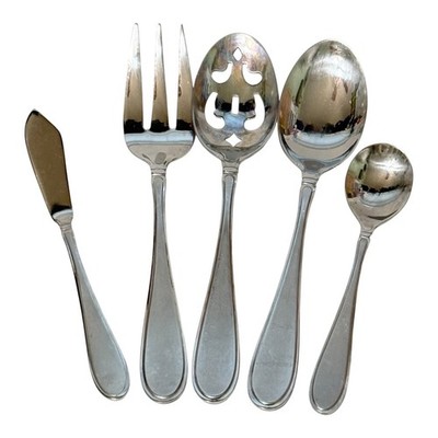 x5 Cambridge Cherish Serving Stainless Frosted Cold Meat Slotted Butter Sugar