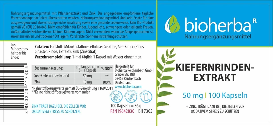 Kiefernrindenextrakt 50 mg 100 Kapseln - Bild 2 von 2