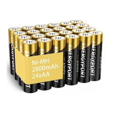 24Pack AA  Rechargeable Batteries Ni-MH 1.2V 2800mAh Battery For Solar Light LED