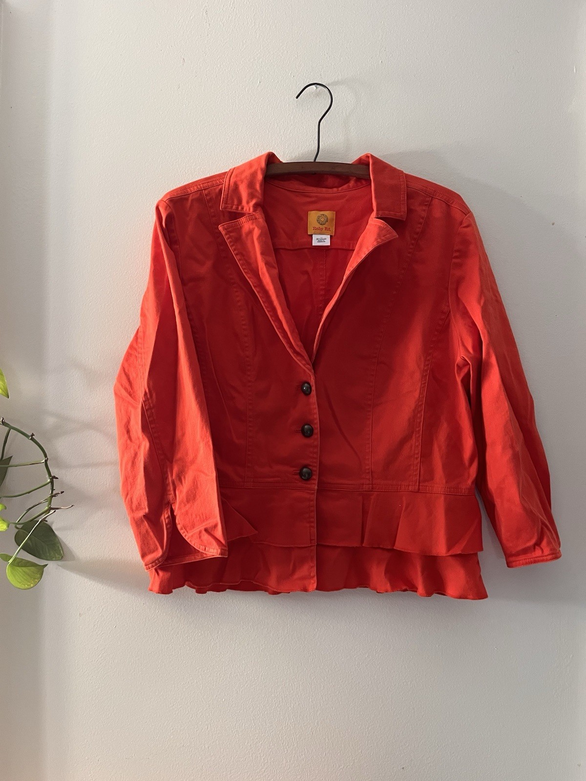 Ruby Rd. Cropped Tangerine Jacket 3/4 Sleeves Y2K… - image 1