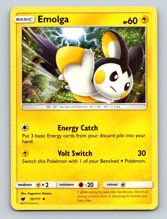 Emolga 35/111 Uncommon Crimson Invasion Pokemon Lightly Played