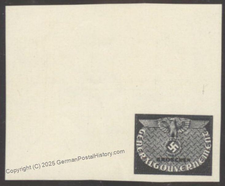 Germany MiD17FU GGov Poland Official Imperf Proof Stamp MNH BPP Photo Cer 116336