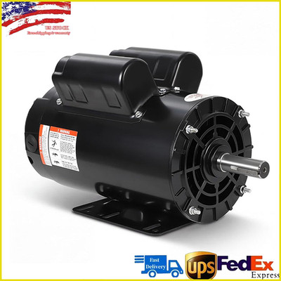 5HP SPL Air Compressor Electric Motor 17.6Amps 56 Frame 3450RPM 5/8  Keyed Shaft