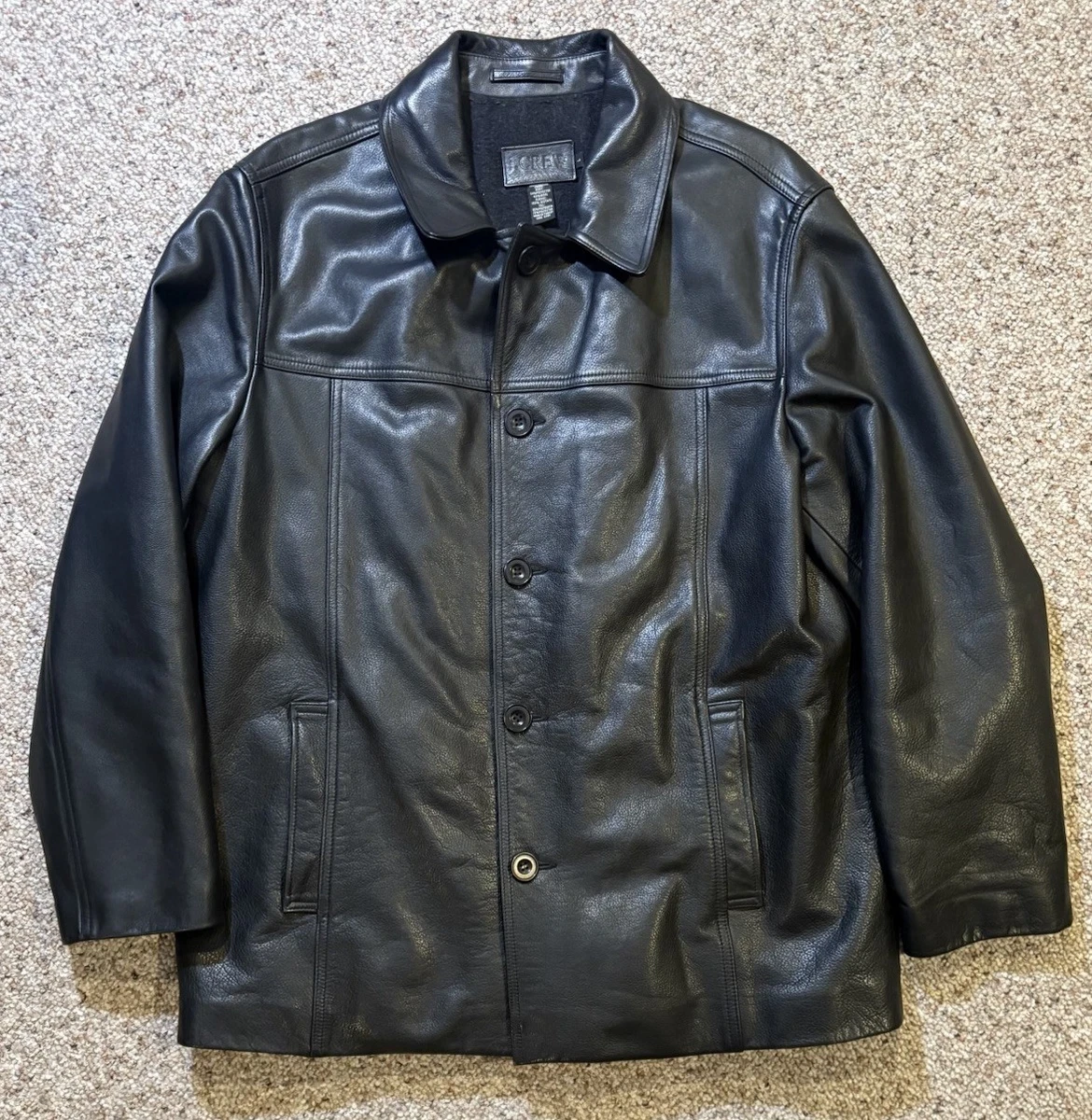 J.CREW Leather Outer Shell Black Coats, Jackets & Vests for Men