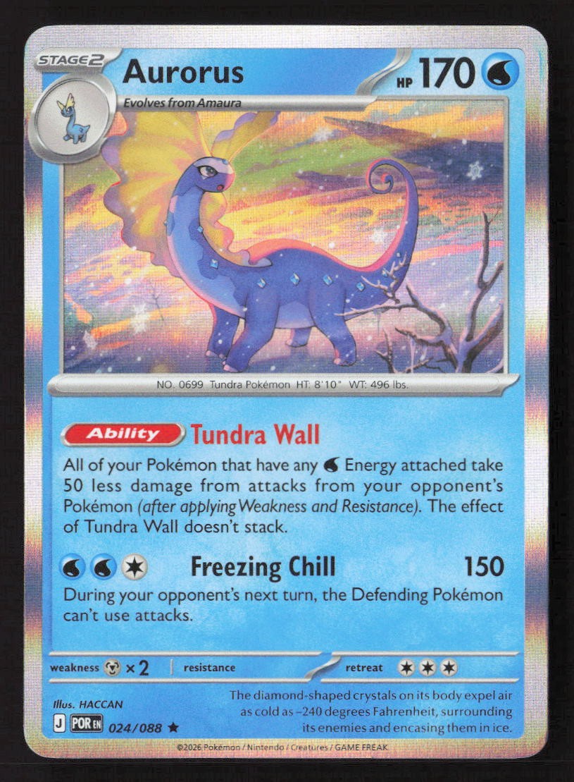 Aurorus Rare Holo POR 024/088 NM Pokemon TCG