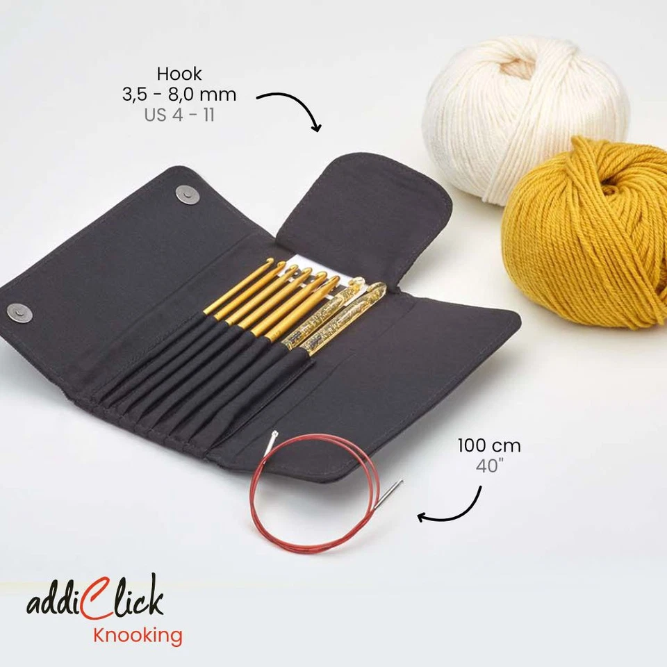 addi Click Häkelnadel Set Hook Etui 3,50–8,00 mm austauschbare Nadeln - Bild 2 von 4