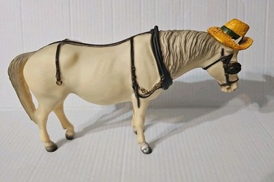 70s Vintage Breyer Horse Old Timer Alabaster #200 w/ Hat And Blinders 
