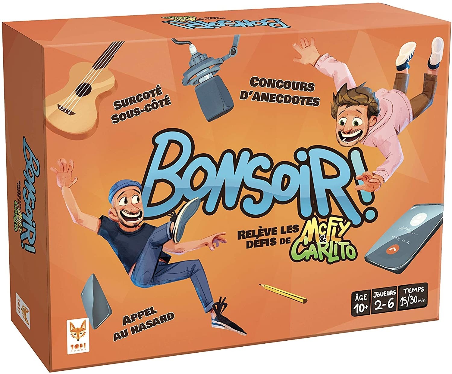 TOPI GAMES, BONSOIR jeu de société officiel McFLY & Carlito avec défis interactifs