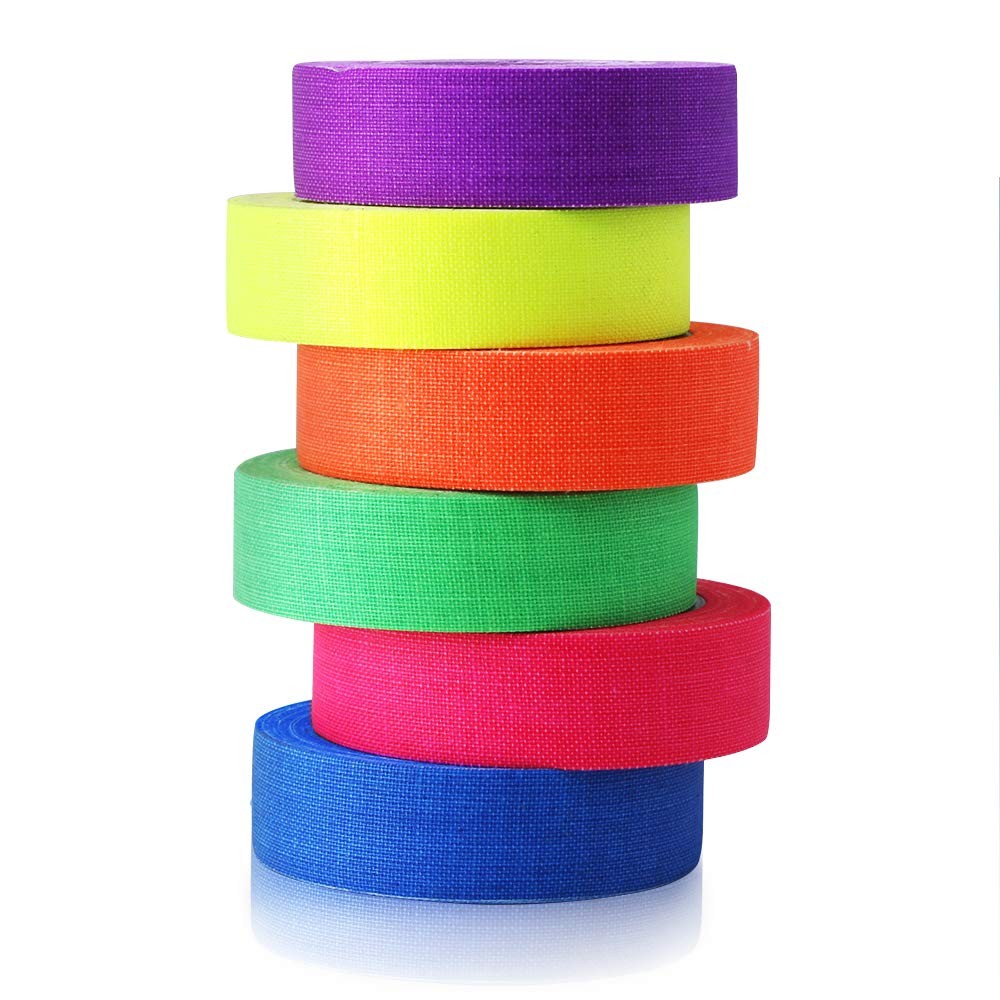 LightingWill UV Blacklight Reactive Fluorescent, Fluorescent Gaffer Cloth Tap...