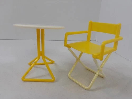 Barbie & the Rockers Dance Cafe Replacement Table & Chair Vintage 1986 Mattel