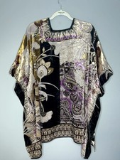 Velvet Burnout Kimono OS Open Cardigan Asian Lagenlook Artsy Glam Luxury Chic