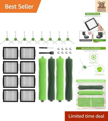R-oomba Replacement Parts: 4 Roller Brushes, 8 Filters & Side Brushes