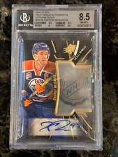 2016-17 Connor McDavid Upper Deck SPX Holo NHL Shield Auto BGS 8.5 Oilers