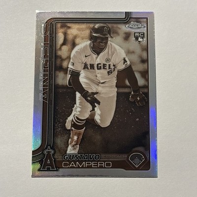 Gustavo Campero 2025 Topps Chrome Sepia Refractor Parallel Rookie #63 Angels 