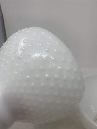 2 Vintage Hobnail White Milk Glass Lamp Shade Hurricane Globe 8" Fitter - Bild 10 von 11