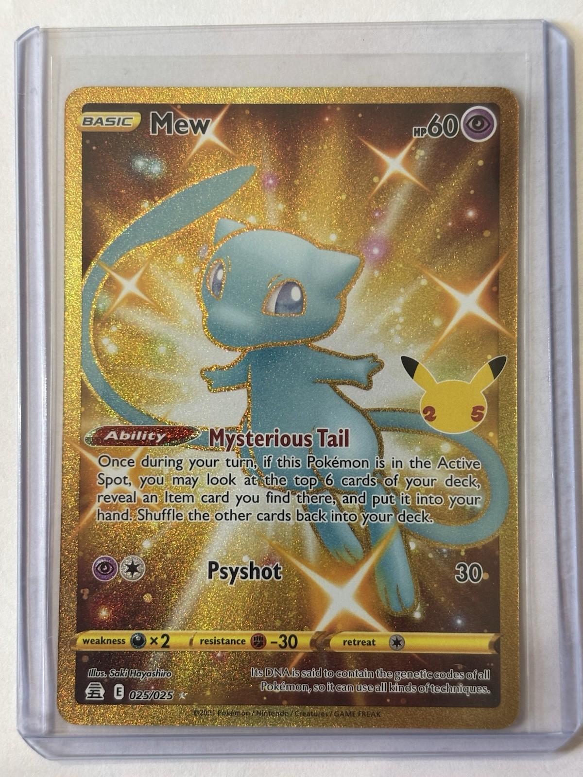 Pokémon Celebrations Gold Mew 025/025 Full Gold Secret Rare NM/MINT