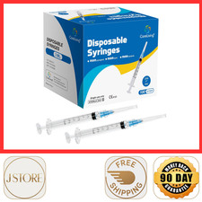 100 Pack 3ml Syringes 23G, 1.0 inch Luer Lock Syringe Individually Packag