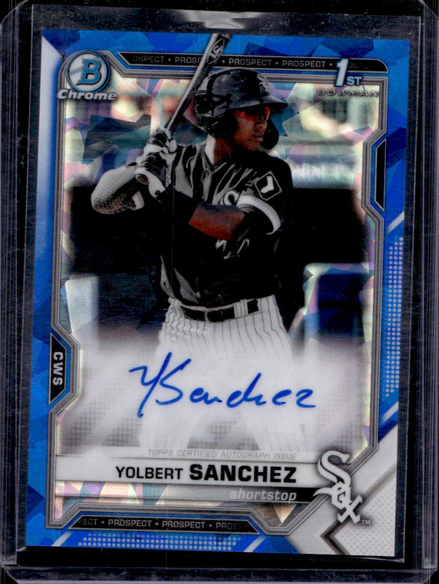 Yolbert Sanchez 2021 Bowman Chrome Sapphire Edition #BSPA-YS Auto