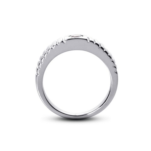 0.41 Carat I-VS2 Round Cut Earth Mined Certified Diamond 950 Plat. Men's Ring - Picture 2 of 3