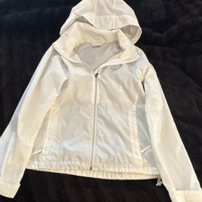 Columbia Women's White Hooded Full Zip Windbreaker Jacket Size M