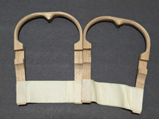 Carved Small Oak Wood Closed Notch Heart-Shaped Bushel Handles